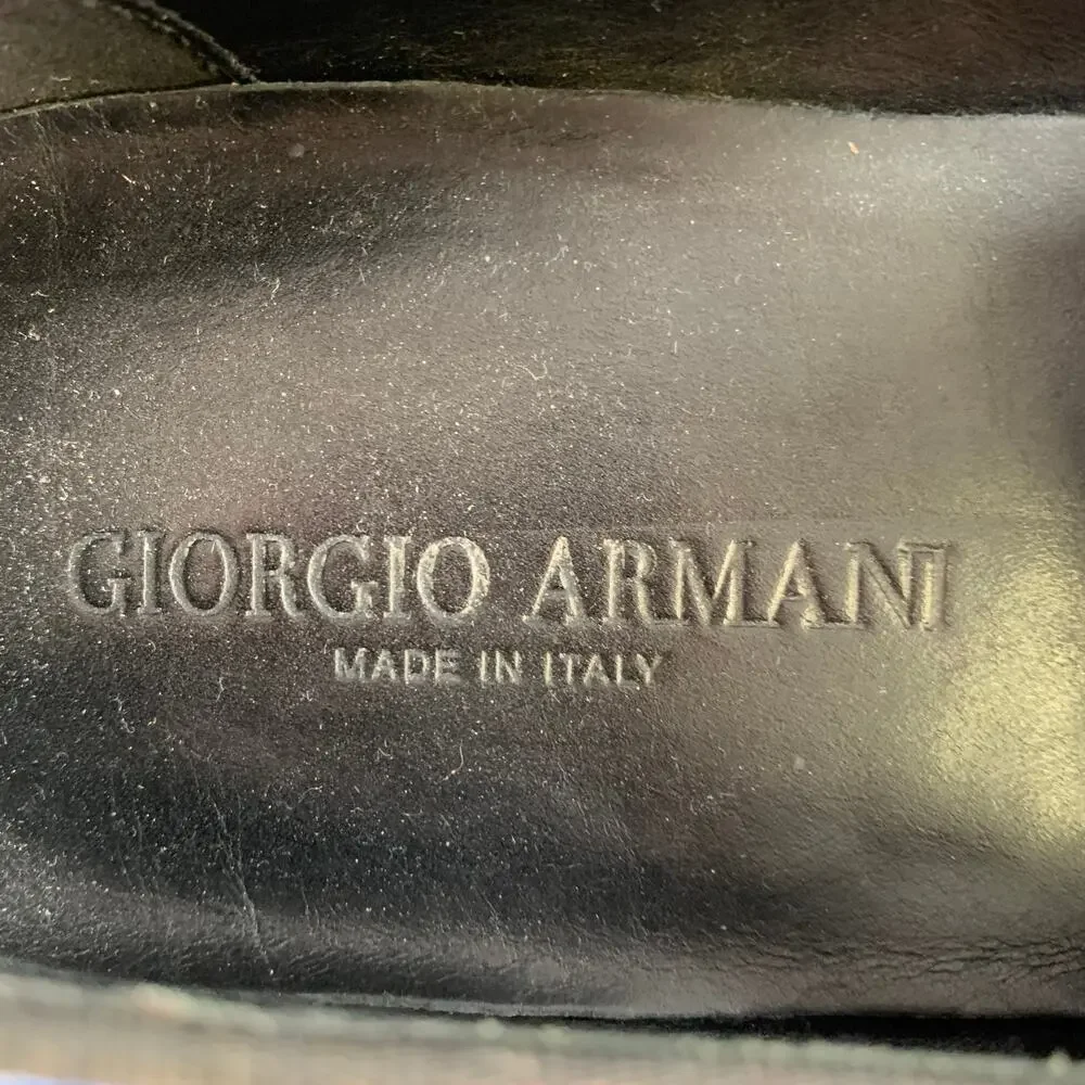 GIORGIO ARMANI Size 10.5 Blue White Tie Dye Canvas Slip On Loafers